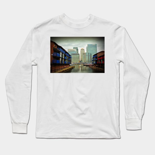 Canary Wharf London Docklands England UK Long Sleeve T-Shirt by Andy Evans Photos